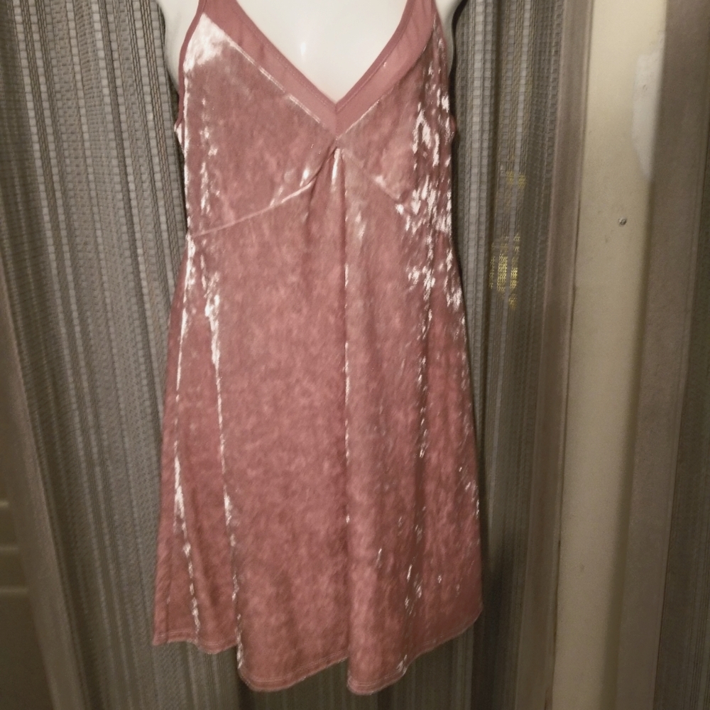 Full Tilt  pink velvet dress adjustable straps soft and smooth previously owned